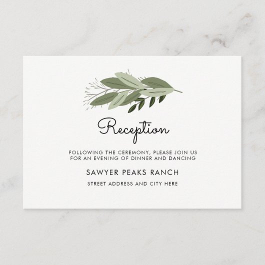 D'accompagnement Carte de réception de pousses de mariage (Devant)