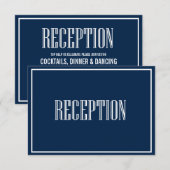 D'accompagnement Carte de réception de typographie Old Fashion Navy (Devant / Derrière)