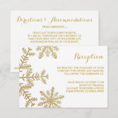 D'accompagnement Carte de réception d'hiver à paillettes dorées Flo (Devant / Derrière)