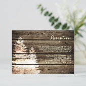 D'accompagnement Carte de réception d'hiver en bois de grange rusti (Debout devant)