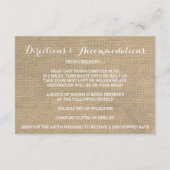 D'accompagnement Carte de réception d'hiver en toile de jute rustiq (Dos)