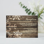 D'accompagnement Carte de réception d'hiver rustique en bois de gra (Debout devant)