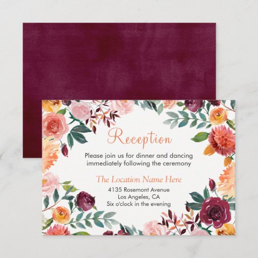 D'accompagnement Carte de réception du jardin botanique de l'Orange (Devant / Derrière)