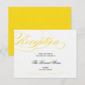 D'accompagnement Carte de Réception Écriture Élégante - Jaune (Devant / Derrière)