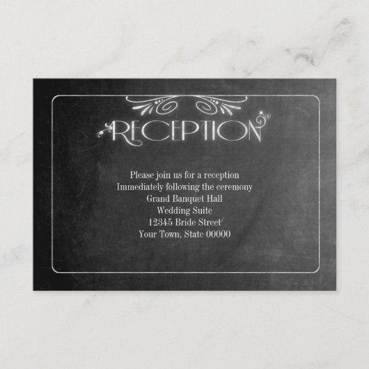 D'accompagnement Carte de réception élégante tableau noir (Devant)