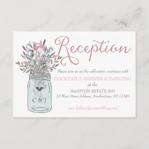 D'accompagnement Carte de réception en bocal Mason aquarelle Jardin