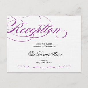 D'accompagnement Carte de Réception en Écriture Élégante - Violet