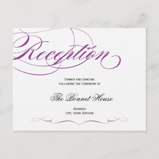 D'accompagnement Carte de Réception en Écriture Élégante - Violet