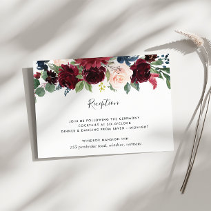 D'accompagnement Carte de réception en fleurs rayonnantes