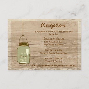 D'accompagnement Carte de réception en pot Mason rustique en bois d