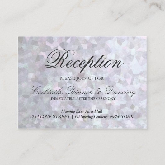 D'accompagnement Carte de réception Faux Silver Parties scintillant (Devant)