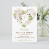 D'accompagnement Carte de réception Fleurs de printemps vert menthe (Debout devant)