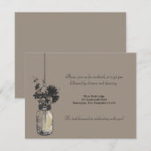 D'accompagnement Carte de Réception Fleurs Sauvages & Pot Mason (Devant / Derrière)