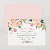 D'accompagnement Carte de réception florale aquarelle de jardin bot (Devant / Derrière)