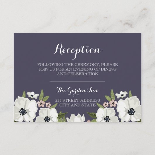 D'accompagnement Carte de réception florale charmante - violet (Devant)