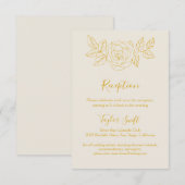 D'accompagnement Carte de réception florale dorée à la crème et à l (Devant / Derrière)