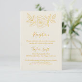 D'accompagnement Carte de réception florale dorée à la crème et à l (Debout devant)