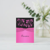 D'accompagnement Carte de réception Florale noire et rose (Debout devant)