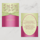 D'accompagnement Carte de réception florale rose et vert (Devant / Derrière)