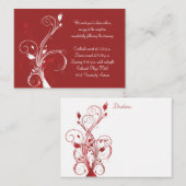 D'accompagnement Carte de réception Florale Rouge et Blanc (Devant / Derrière)