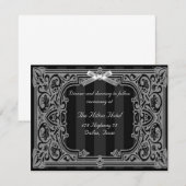 D'accompagnement Carte de réception formelle noir et blanc (Devant / Derrière)