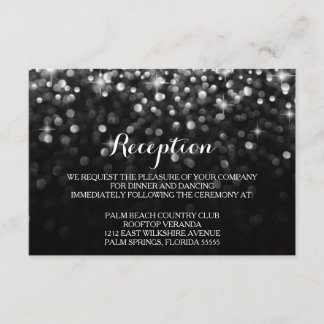 D'accompagnement Carte de réception Hollywood Glitz Glam Noir Argen