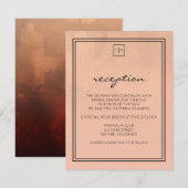 D'accompagnement Carte de réception Luxe Bourgogne et rose (Devant / Derrière)