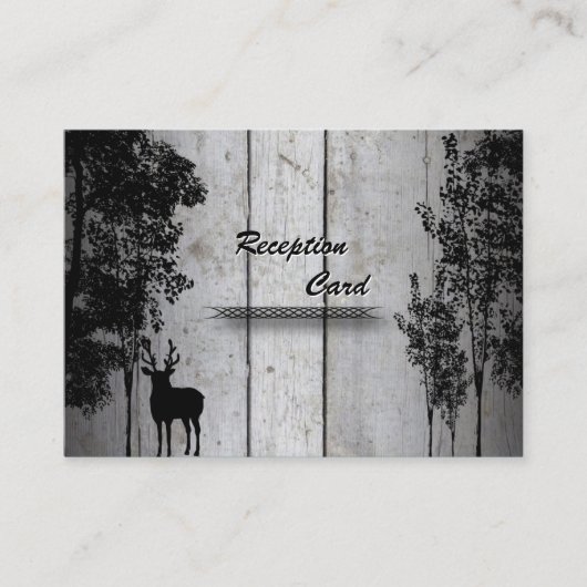 D'accompagnement Carte de réception Mariage Cerf Rustique Bois Arbr (Devant)