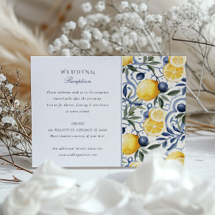 D'accompagnement Carte de réception Mariage Citrus Bliss & Blue Azu