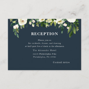 D'accompagnement Carte de réception mariage en fleurs blanches Ma