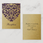 D'accompagnement Carte de réception mariage en or violet (Devant / Derrière)
