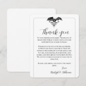 D'accompagnement Carte de réception Mariage gothique de chauve-sour (Devant / Derrière)