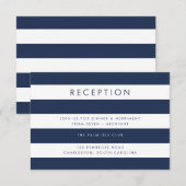 D'accompagnement Carte de réception marine et blanche (Devant / Derrière)