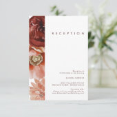 D'accompagnement Carte de réception Marsala Automne Floral Blanc Ma (Debout devant)