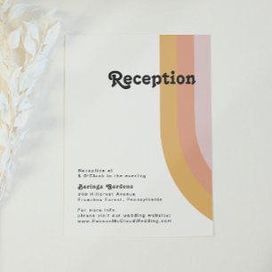 D'accompagnement Carte de réception moderne Retro 70's Rainbow Wedd