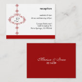 D'accompagnement Carte de réception Monogramme rouge (Devant / Derrière)