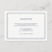 D'accompagnement Carte de réception Navy et Blanc Intemporel (Devant)