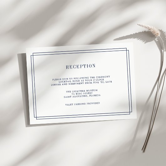 D'accompagnement Carte de réception Navy et Blanc Intemporel