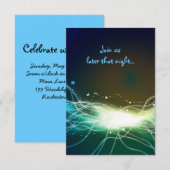 D'accompagnement Carte de réception Neon Star Bar Mitzvah Party (Devant / Derrière)