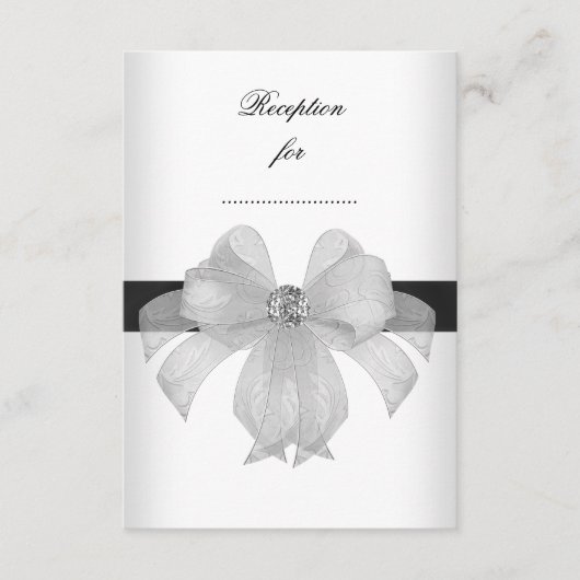 D'accompagnement Carte de réception Noir Blanc Diamant Universel (Devant)