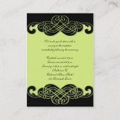 D'accompagnement Carte de réception noire et verte poire (Dos)