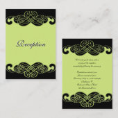 D'accompagnement Carte de réception noire et verte poire (Devant / Derrière)