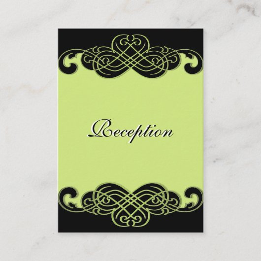 D'accompagnement Carte de réception noire et verte poire (Devant)