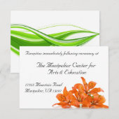 D'accompagnement Carte de réception Orange Lily (Devant / Derrière)