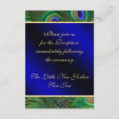 D'accompagnement Carte de réception Paon Bleu Royal (Dos)