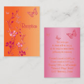 D'accompagnement Carte de réception Papillons floraux rose et orang (Devant / Derrière)