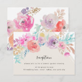 D'accompagnement Carte de réception Pastel colorée (Devant / Derrière)