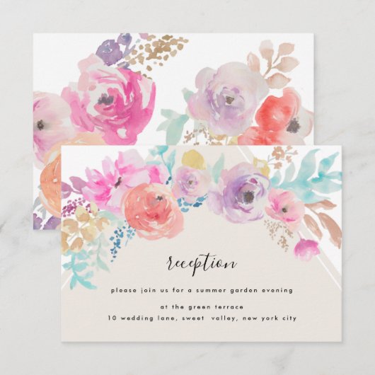 D'accompagnement Carte de réception Pastel colorée (Devant / Derrière)