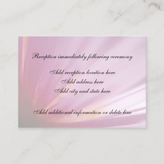 D'accompagnement Carte de réception Pétale Fleur Rose (Devant)