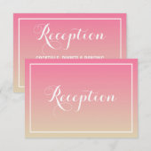 D'accompagnement Carte de réception Pink Ombre élégante Script (Devant / Derrière)